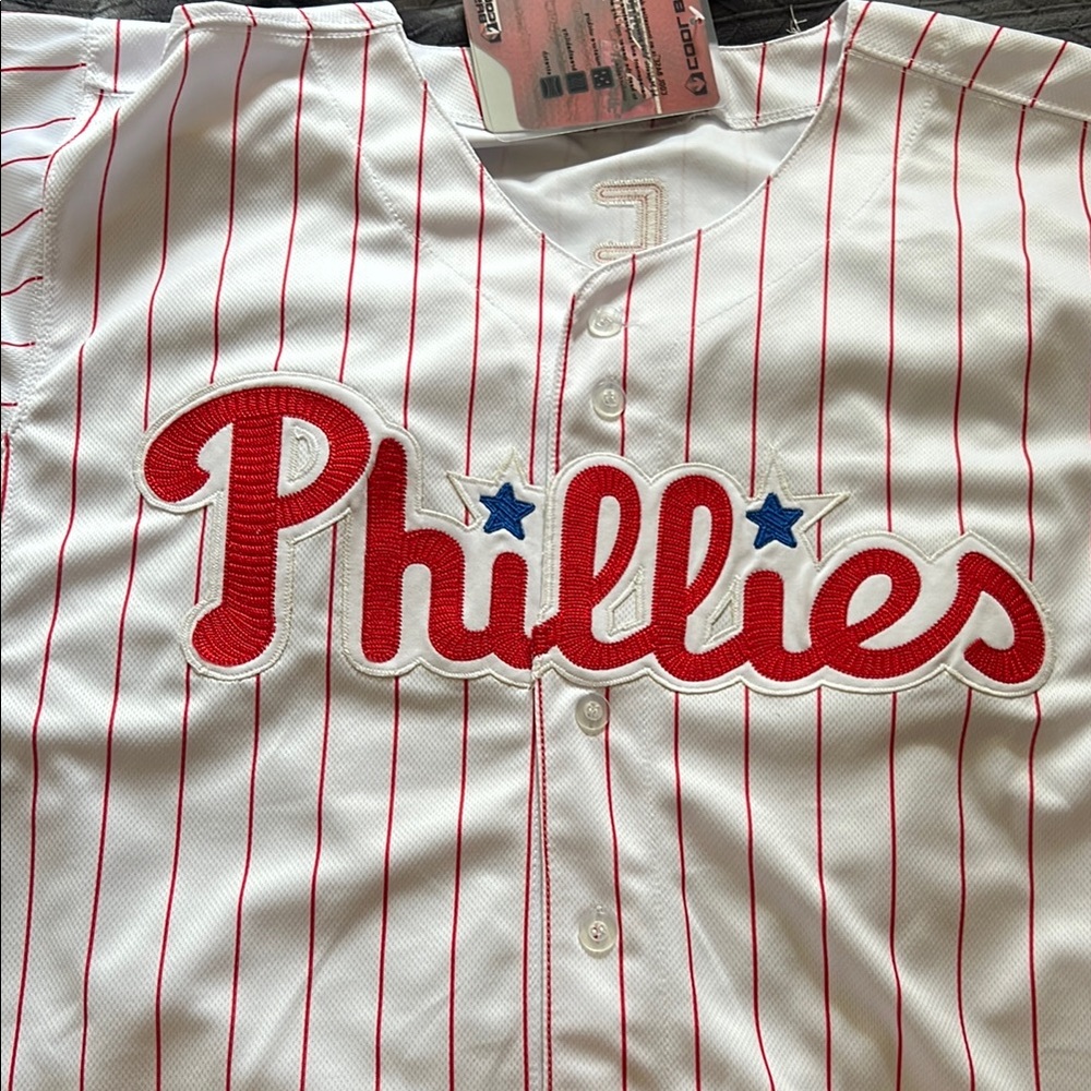Majestic Phillies Red and White Jersey